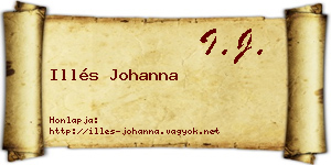 Illés Johanna névjegykártya